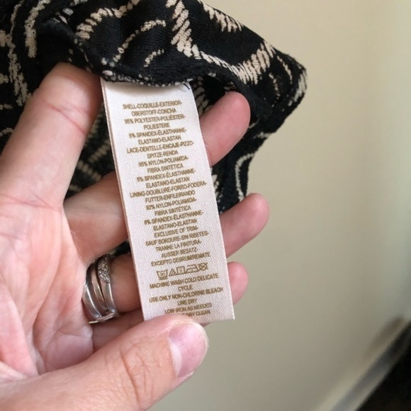 Free People Black and Cream Mini Bodycon Dress - Picture 7 of 7